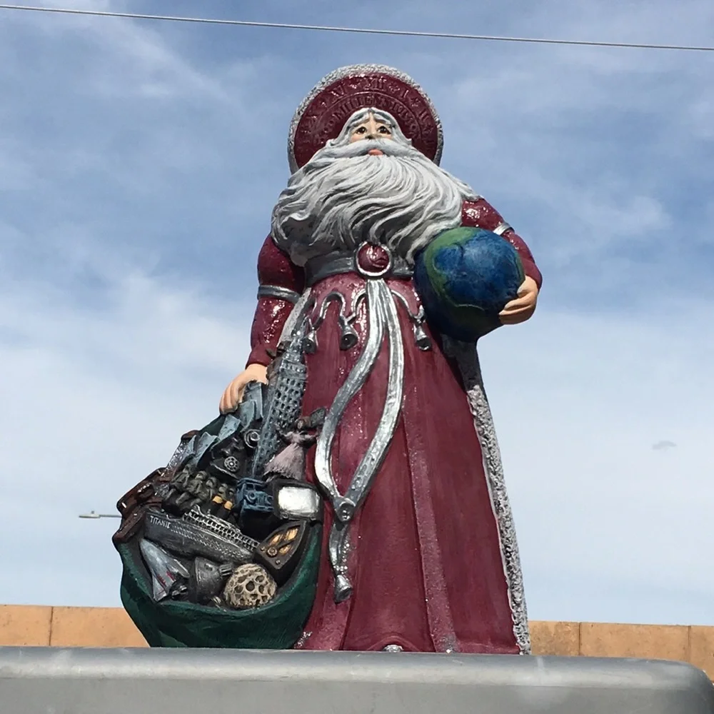 Vintage 1999 Hand-painted Ceramic Millennium Santa Claus Figure